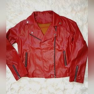 Zip Up Belted PU Moto Jacket For Fall And Winter diferente sizes Available